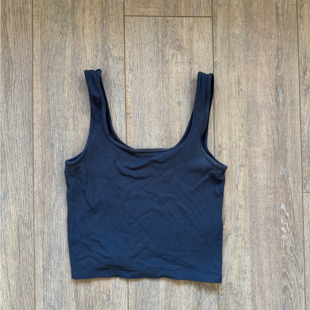 Abercrombie & Fitch Gray Ribbed Scoop Tank